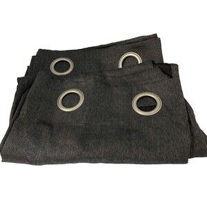 Ikea Sun Zero Emory Gray 2 Pc RoomDarkening Grommet Curtain Panels Each 26 x63